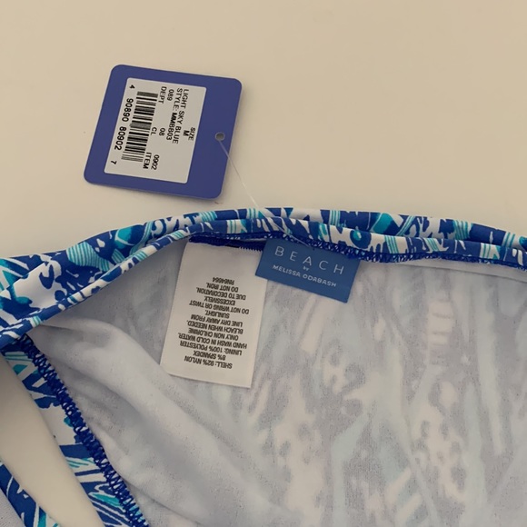 Beach by Melissa Odabash blue white boho print halter bikini M - NWT - Picture 3 of 5